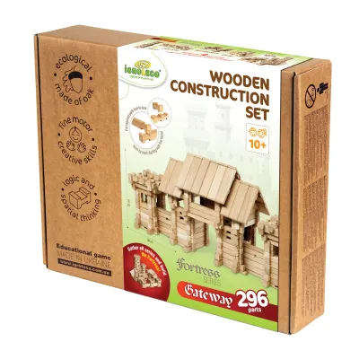Holzbaukasten Eingangstor – 296 Teile, ab 10 Jahren — Vorderseite der Verpackung